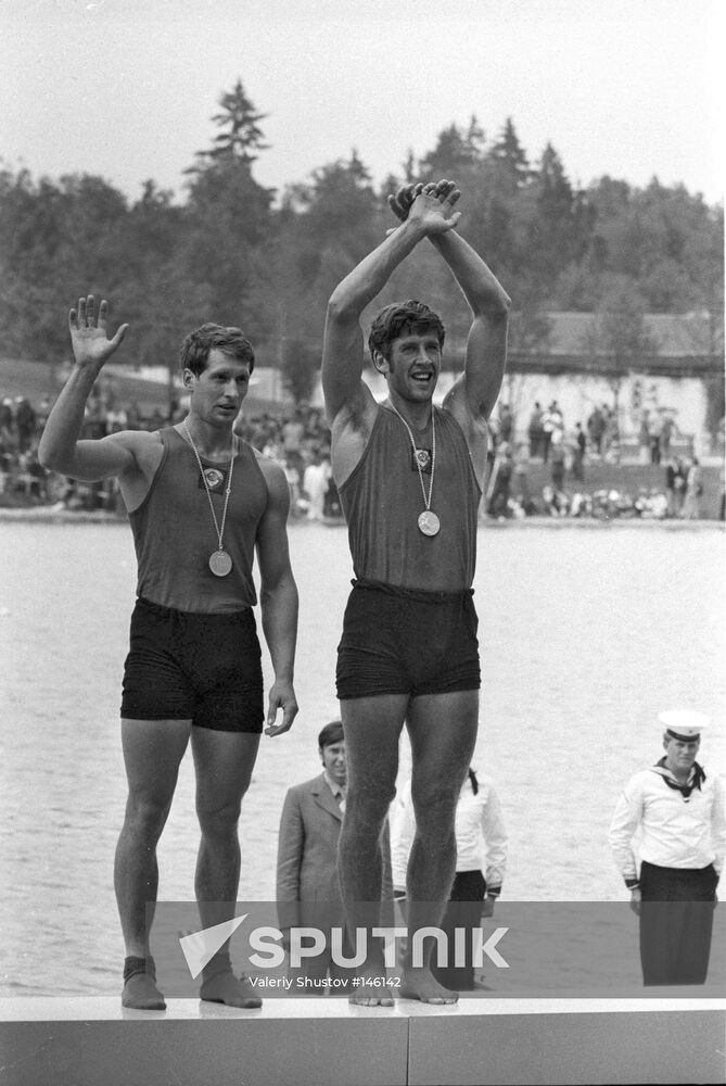 MUNICH OLYMPICS BOAT-RACING CHAMPIONS TIMOSHIN KORSHIKOV