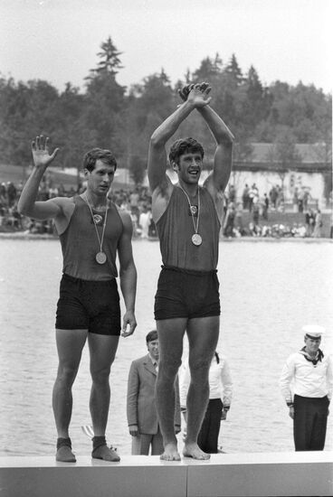 MUNICH OLYMPICS BOAT-RACING CHAMPIONS TIMOSHIN KORSHIKOV