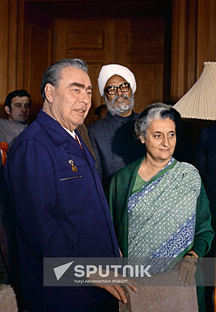 BREZHNEV VISIT INDIA GANDHI MEETING