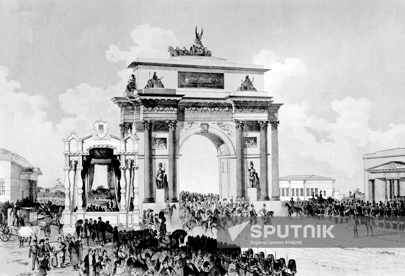 MOSCOW TRIUMPHAL GATES ALEXANDER I VICTORY ENTERING 1814 