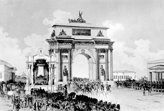 MOSCOW TRIUMPHAL GATES ALEXANDER I VICTORY ENTERING 1814 