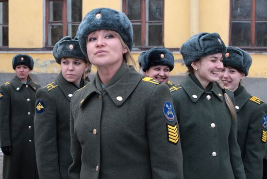 Female cadets at Mozhaysky Military and Space Academy