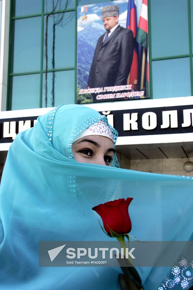 Flowers sold on the eve of International Women's Day