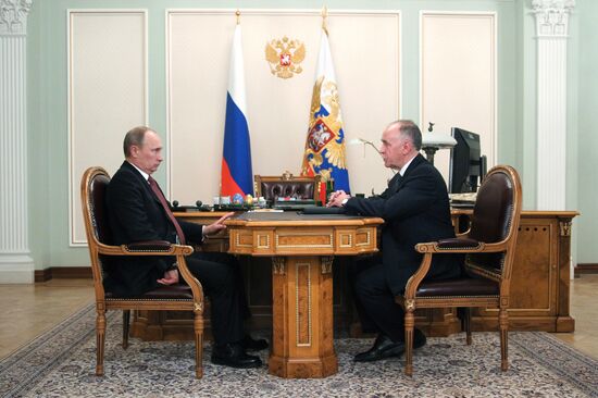 Russian President Vladimir Putin meets with Viktor Ivanov