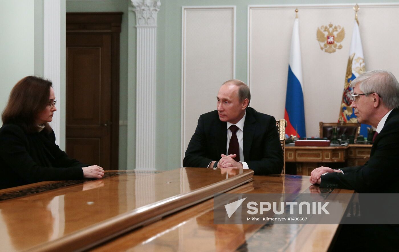 Russian President Putin meets with Nabiullina and Ignatyev
