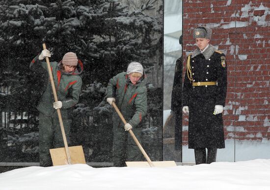 Snowfall in Moscow