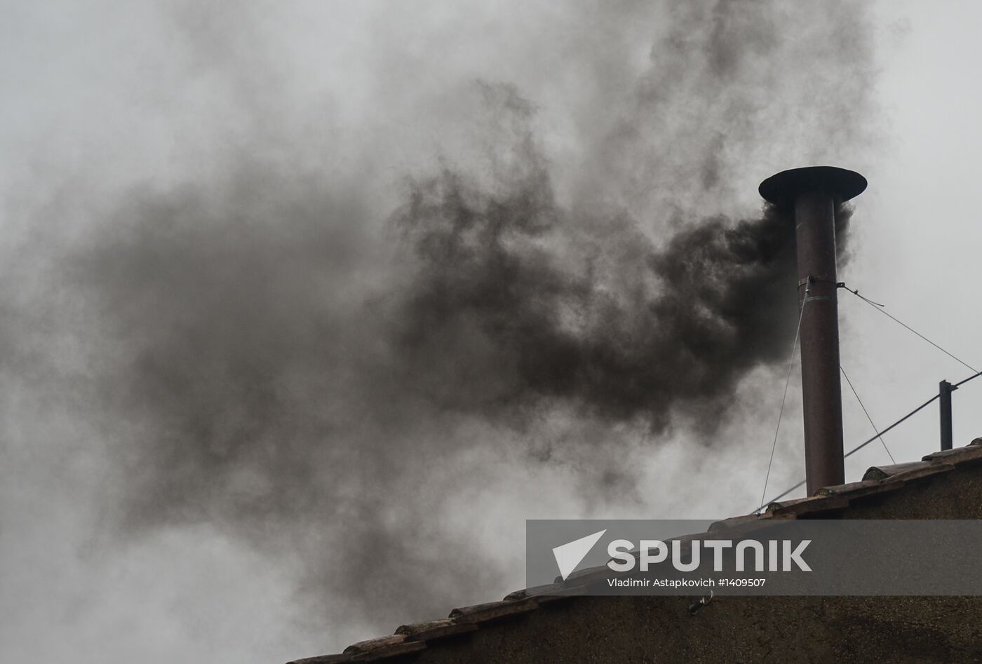 Black smoke rises from Sistine Chapel in Vatican City