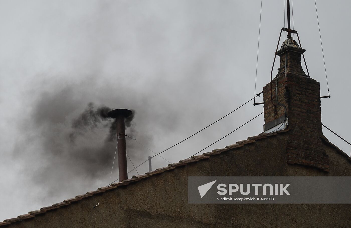 Black smoke rises from Sistine Chapel in Vatican City