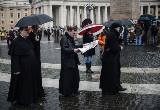 Black smoke rises from Sistine Chapel in Vatican City