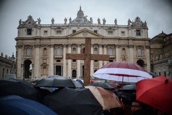 Black smoke rises from Sistine Chapel in Vatican City