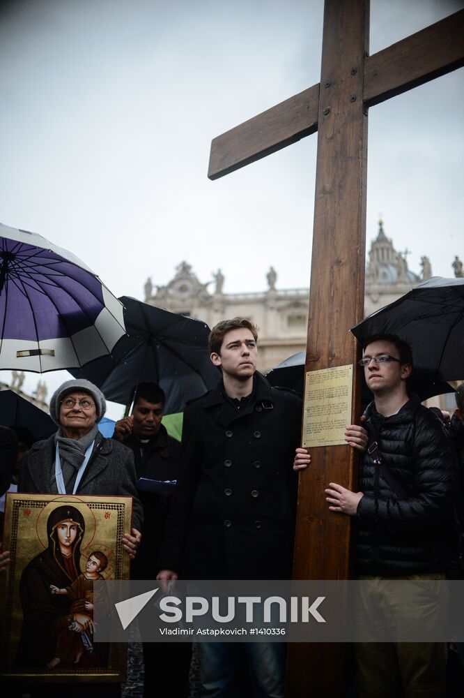 Black smoke rises from Sistine Chapel in Vatican City