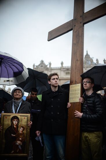 Black smoke rises from Sistine Chapel in Vatican City