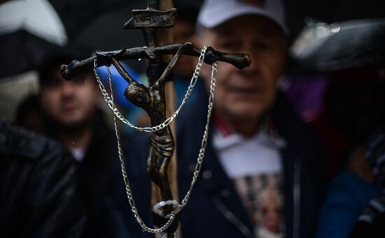 Black smoke rises from Sistine Chapel in Vatican City