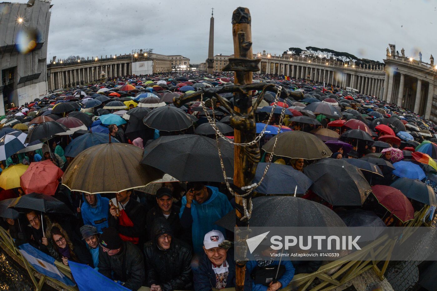 Black smoke rises from Sistine Chapel in Vatican City