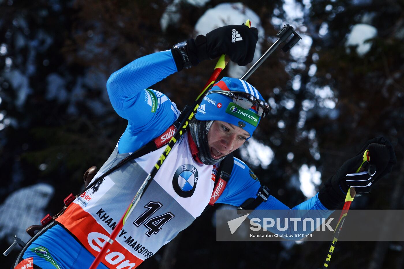 Biathlon. 9th stage of World Cup. Women's sprint