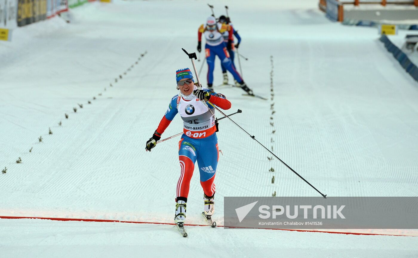 Biathlon. 9th stage of World Cup. Women's sprint