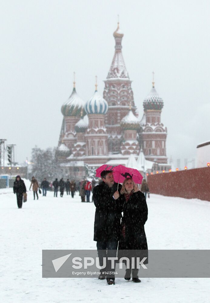 Heavy snowfall in Moscow