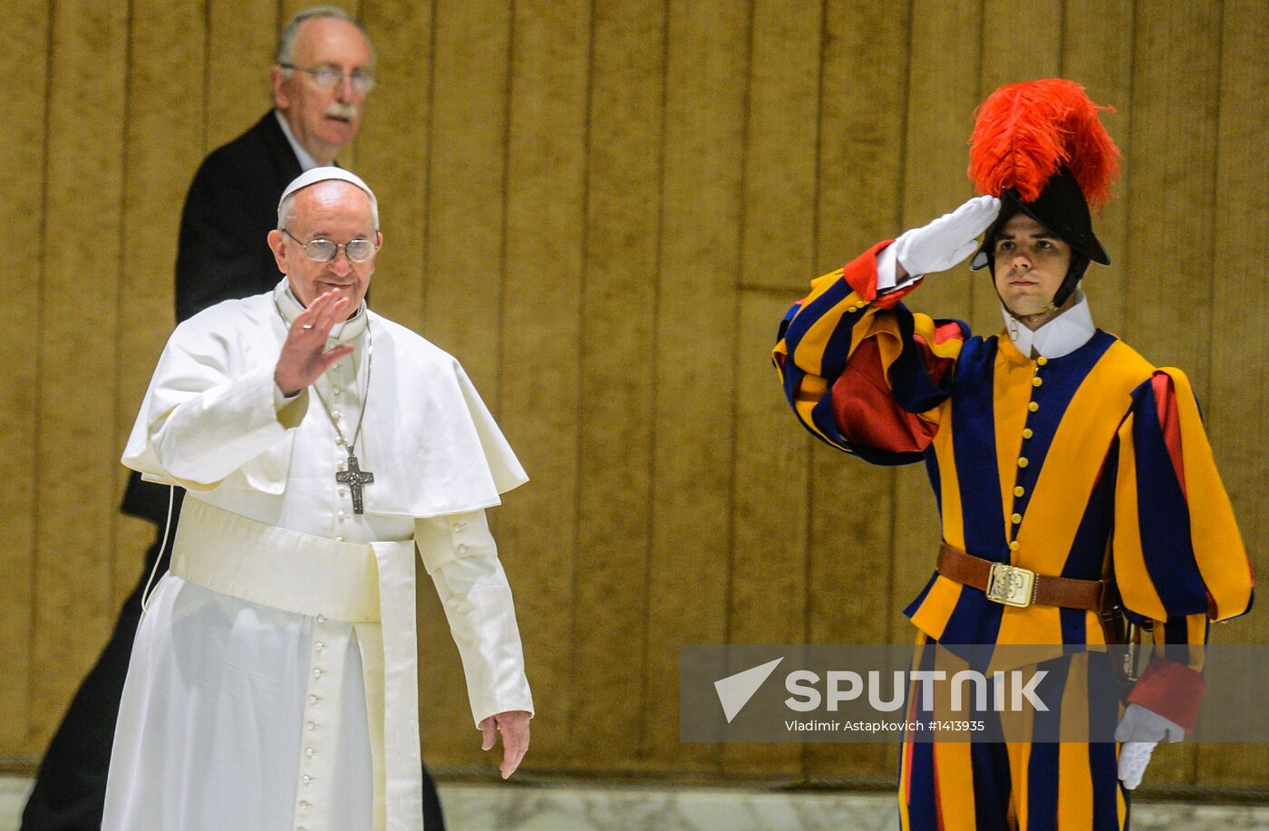 Pope Francis meets with journalists