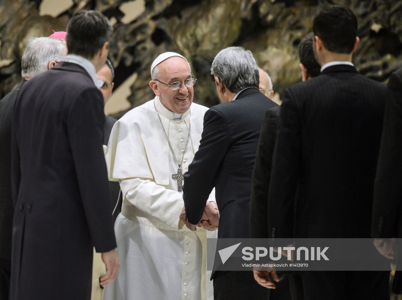 Pope Francis meets with journalists