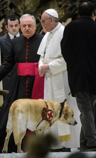 Pope Francis meets with journalists
