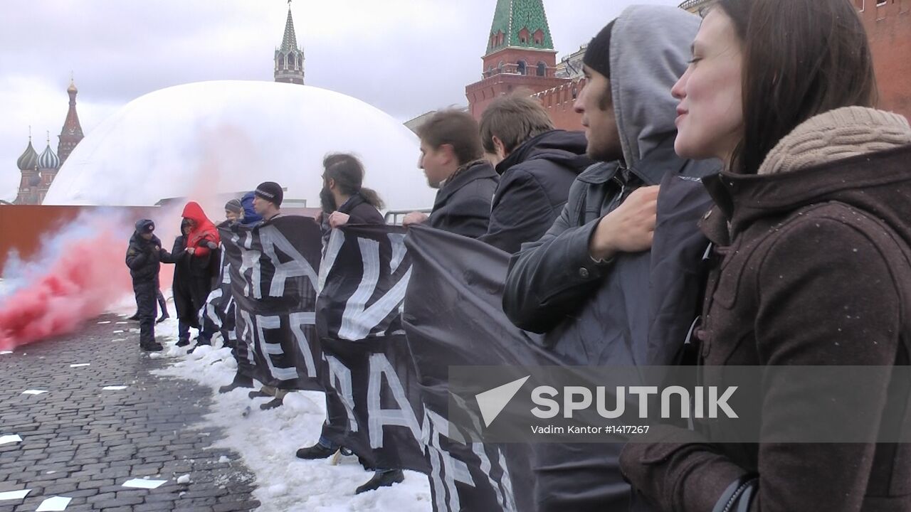 Unauthorized rally in Red Square, Moscow