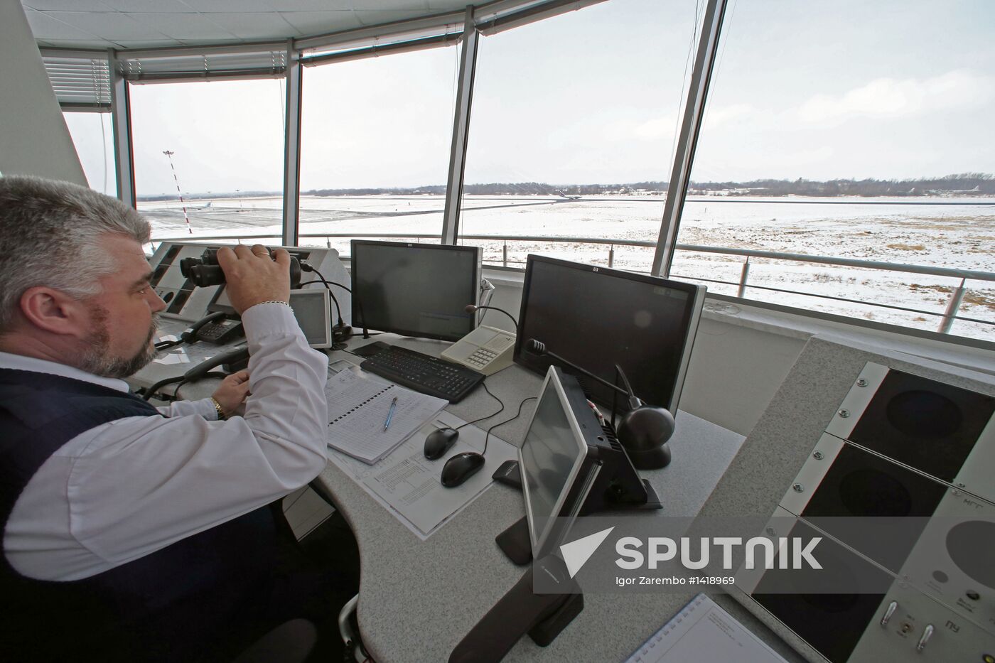 Modern control center at Khrabrovo Airport