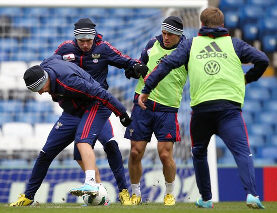 Russian national football team holds training session