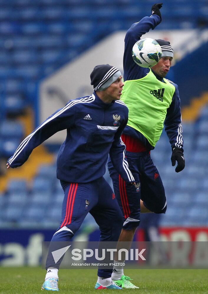 Russian national football team holds training session