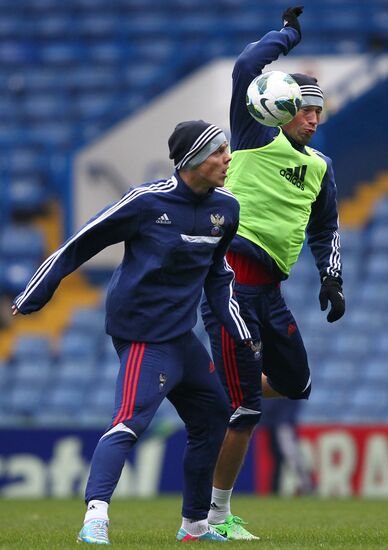 Russian national football team holds training session