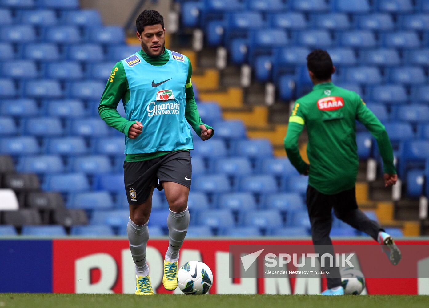 Brazilian national football team holds training session