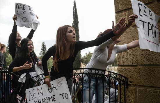 Mass protest in Cyprus