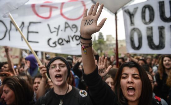 Mass protest in Cyprus