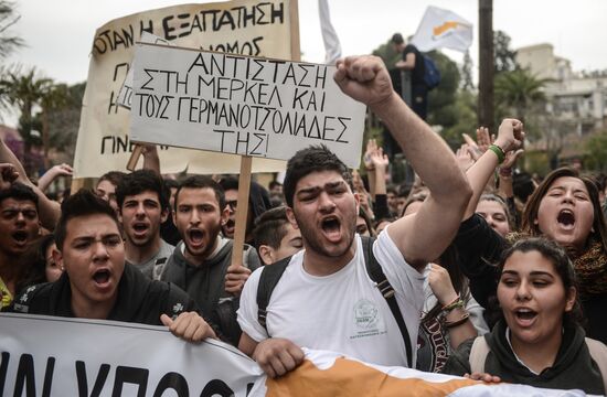 Mass protest in Cyprus