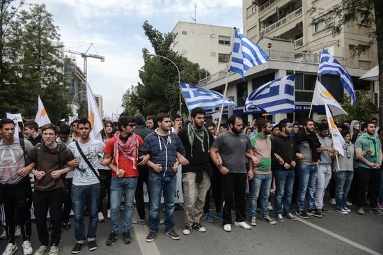 Mass protest in Cyprus