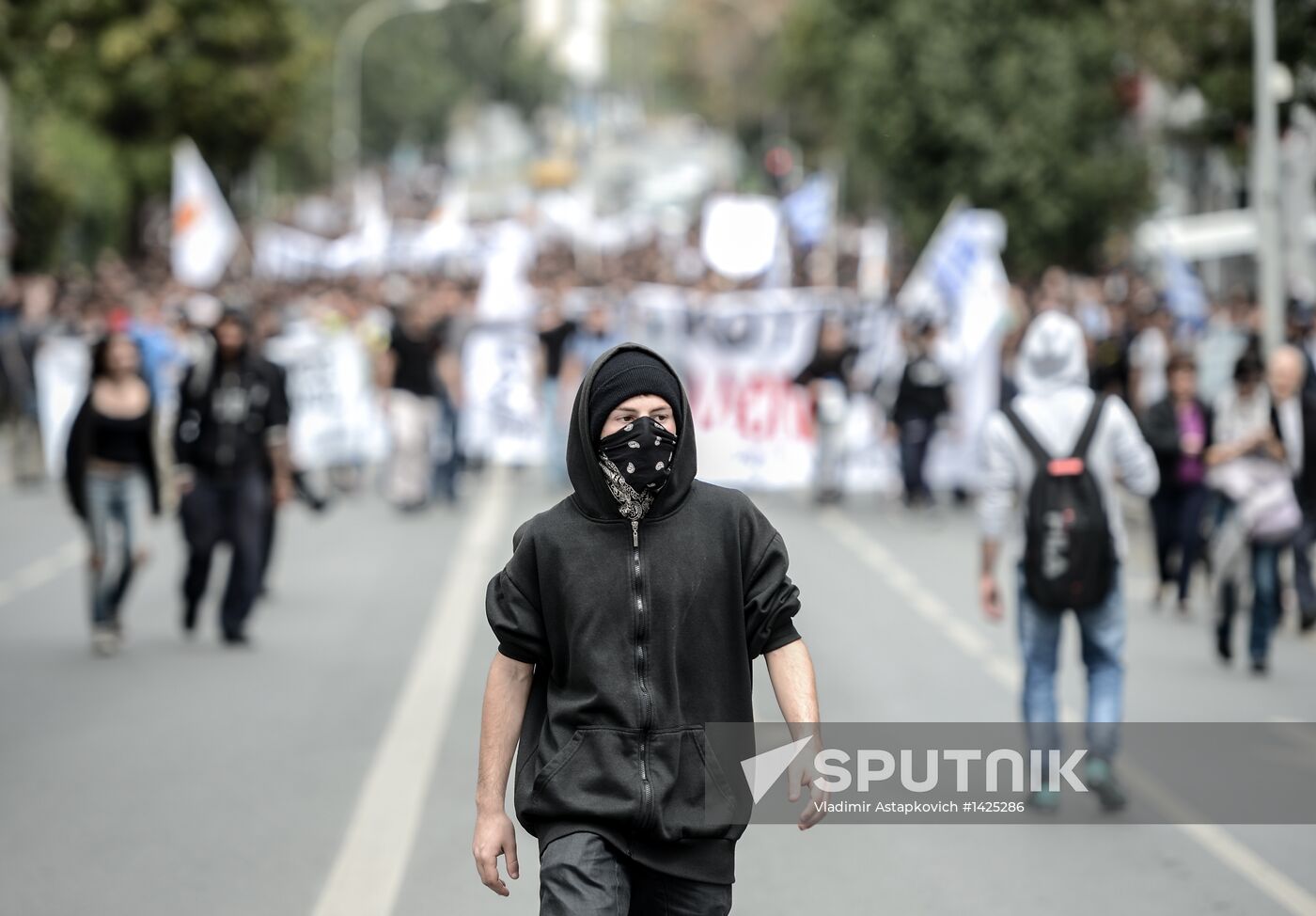 Mass protest in Cyprus