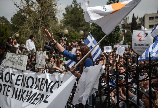Mass protest in Cyprus