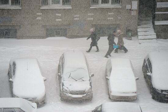 Snowfall in Yekaterinburg