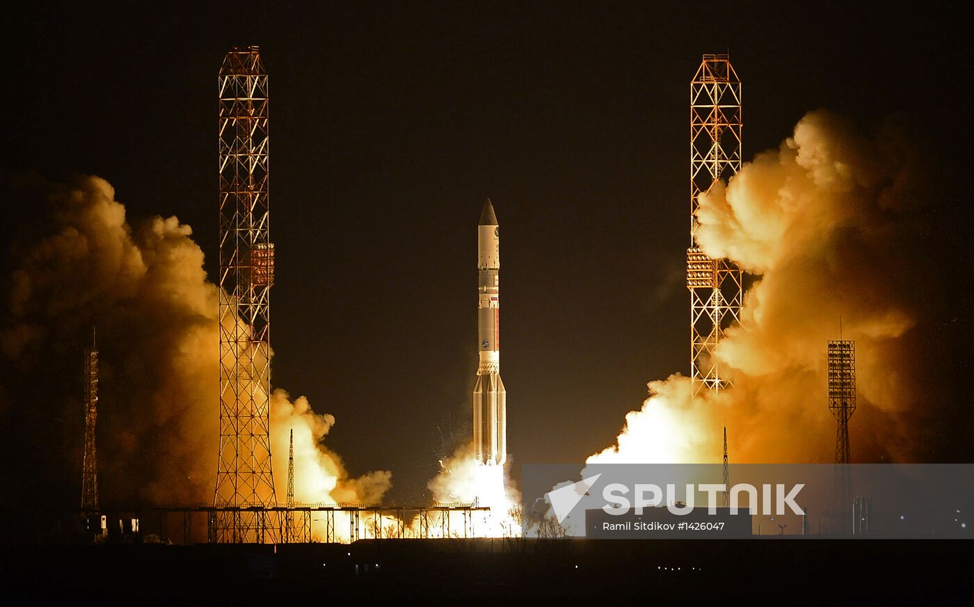 Launching of Proton-M rocket with Briz-M upper stage