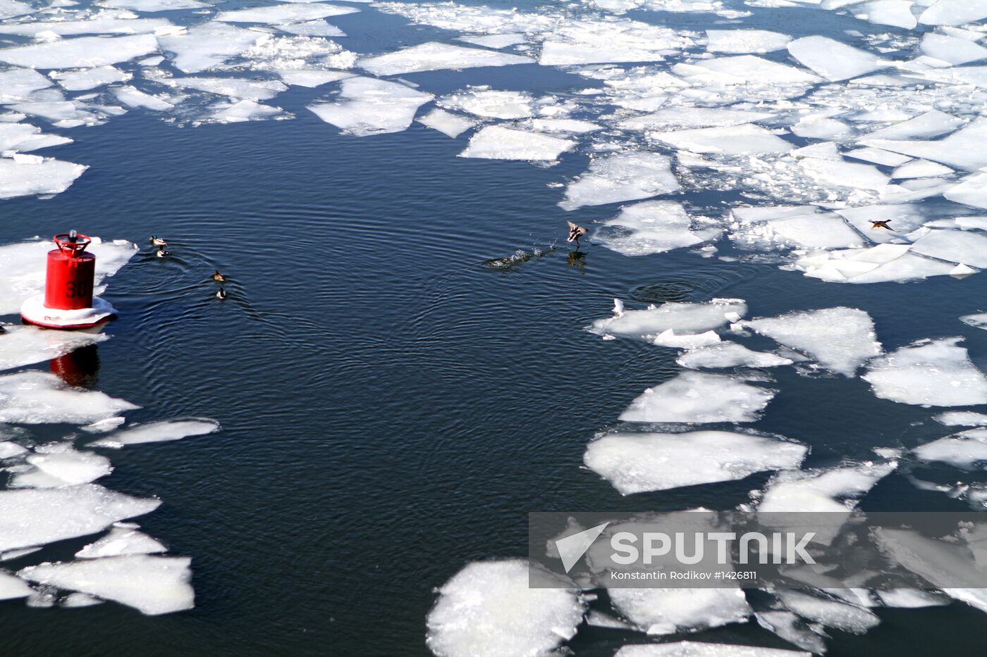 Icebreaker on the Moscow River