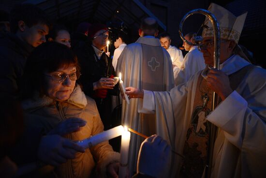 Celebrating Catholic Easter in Novosibirsk