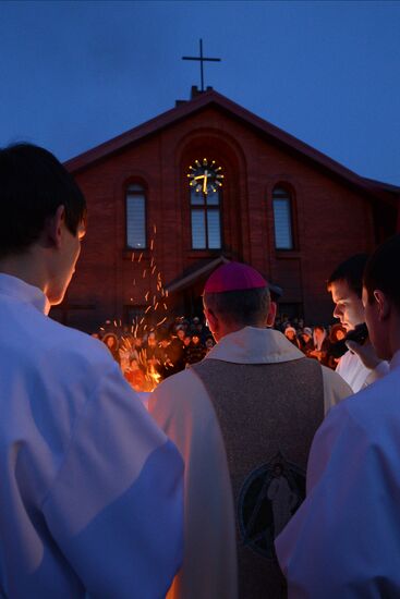Celebrating Catholic Easter in Novosibirsk