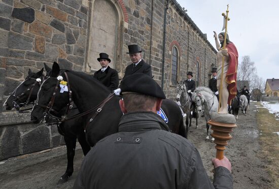 Easter horse parade in Radibor, Saxony