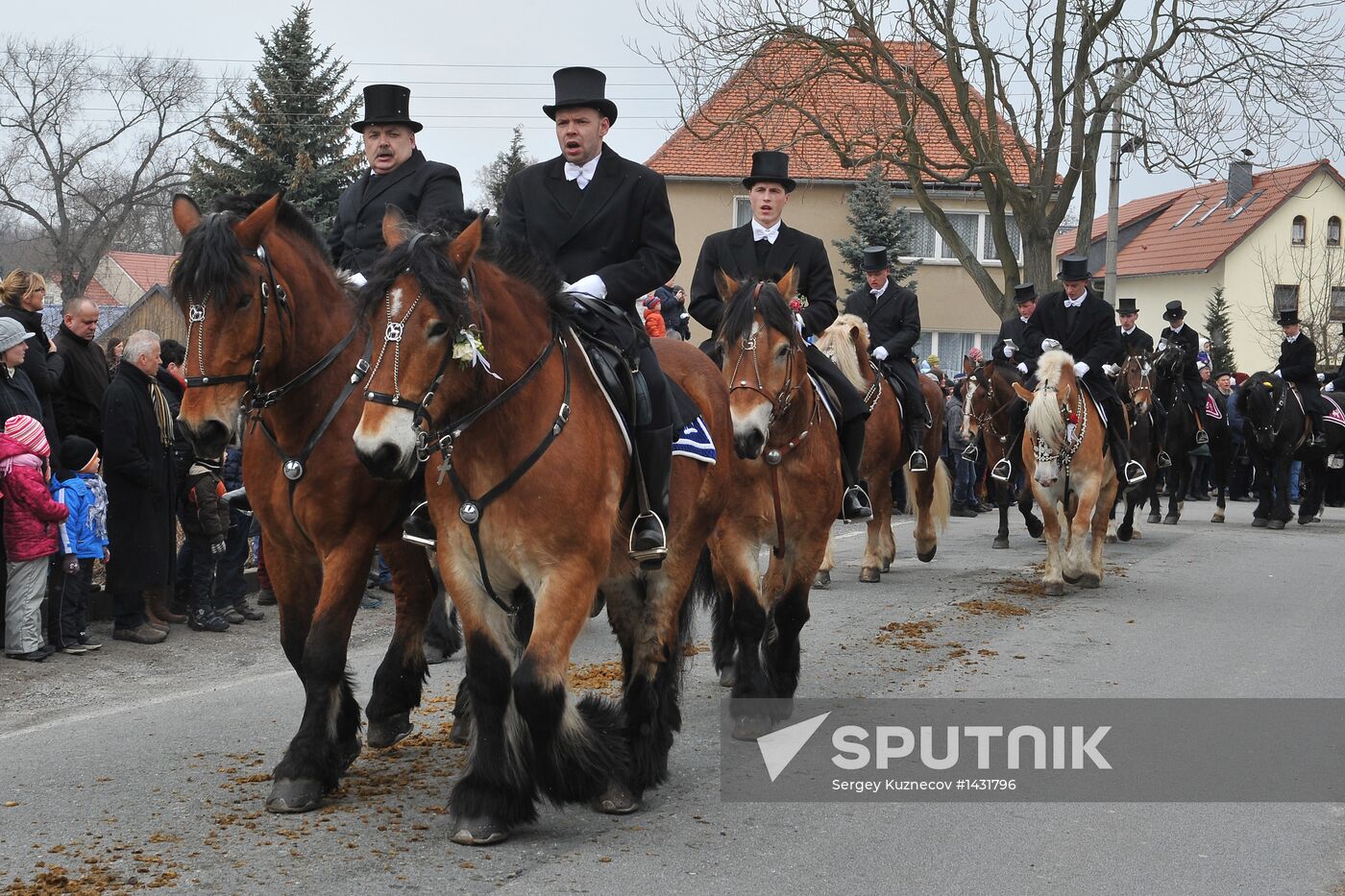 Easter horse parade in Radibor, Saxony