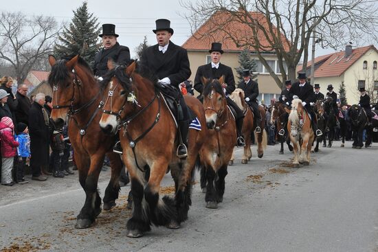 Easter horse parade in Radibor, Saxony