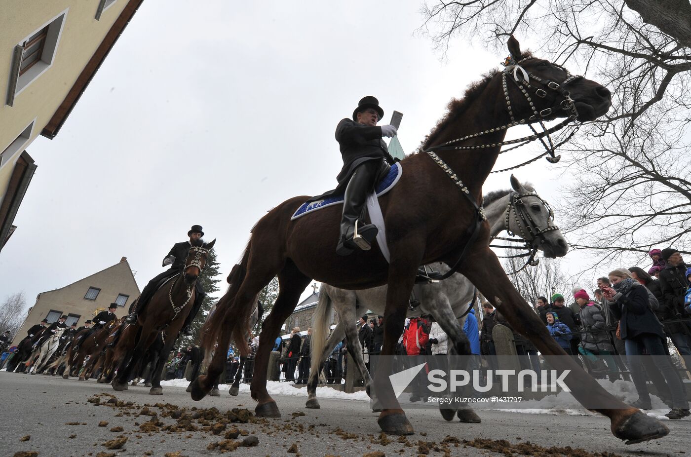 Easter horse parade in Radibor, Saxony