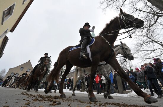 Easter horse parade in Radibor, Saxony