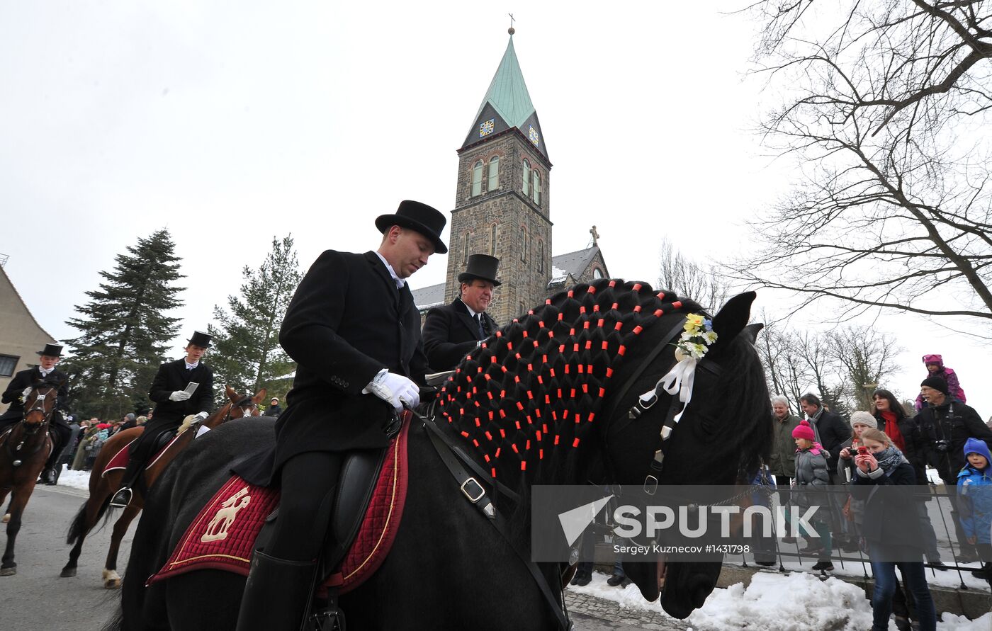 Easter horse parade in Radibor, Saxony