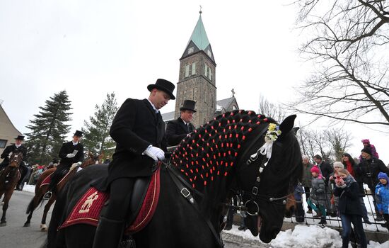 Easter horse parade in Radibor, Saxony