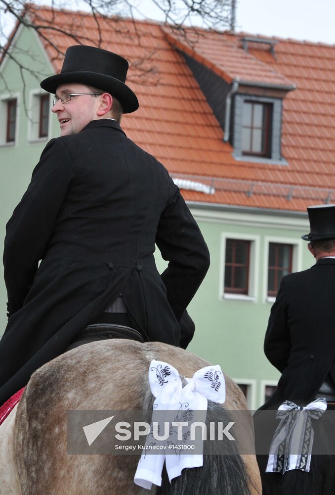 Easter horse parade in Radibor, Saxony