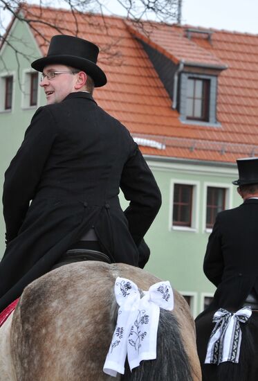 Easter horse parade in Radibor, Saxony